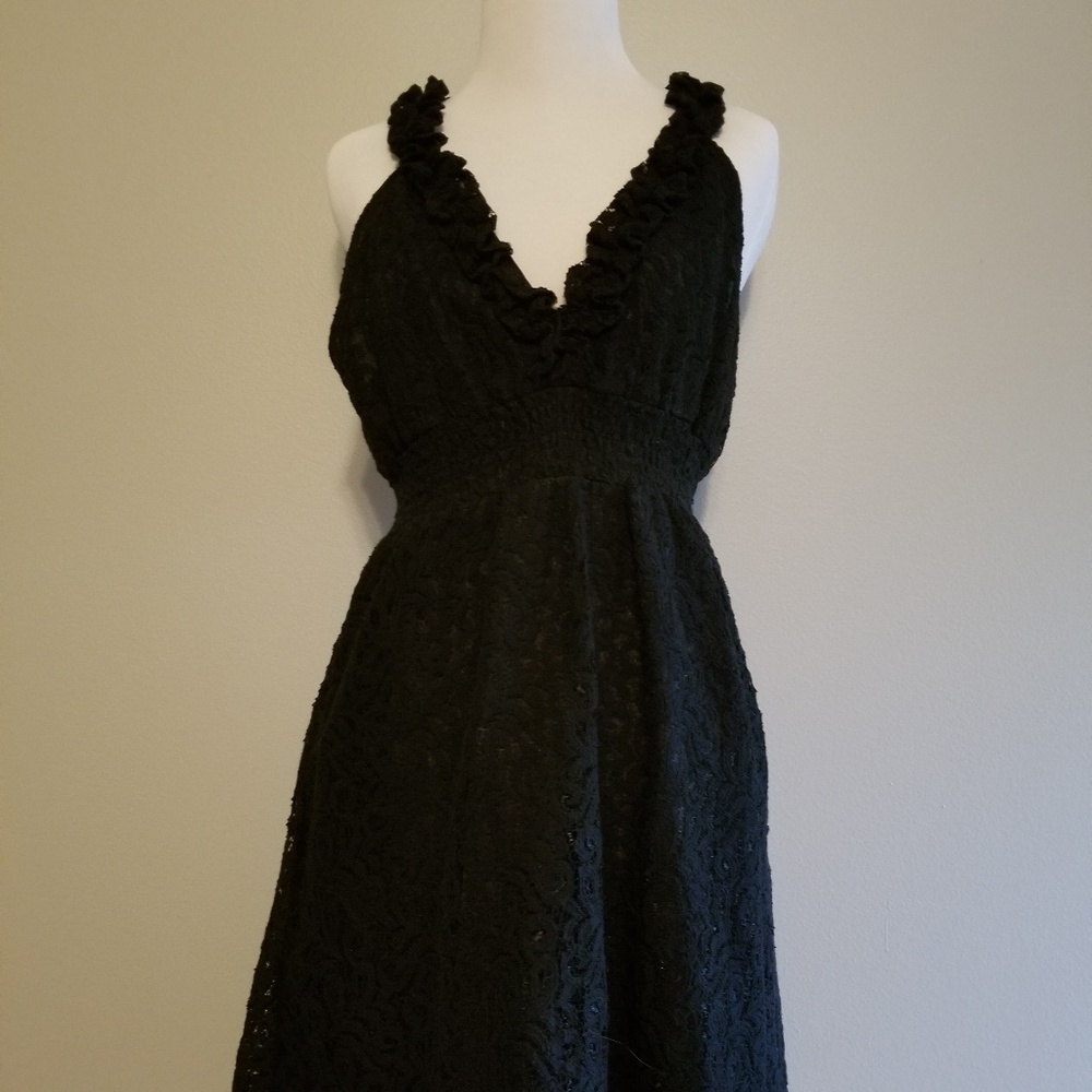 Black dress with lace overlay